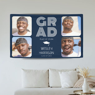 Modern GRAD 4x photo collage Graduate Banner