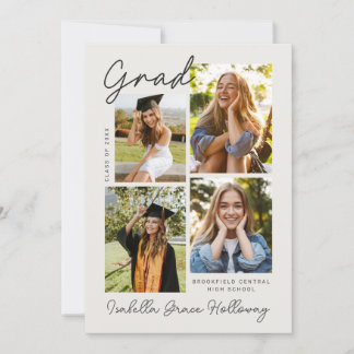 Modern Grad Announcement With Multiple Photos
