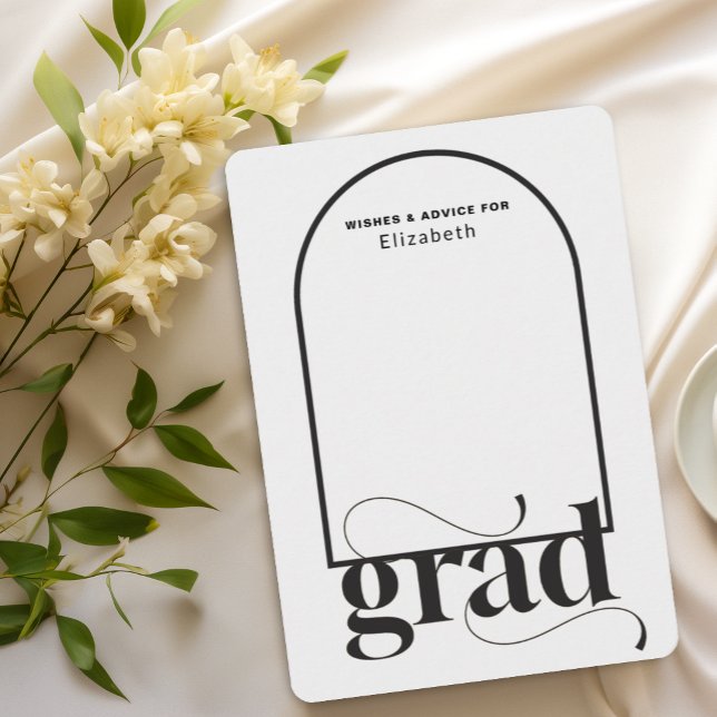  Modern GRAD Black Arch Graduate Enclosure Card (Creator Uploaded)