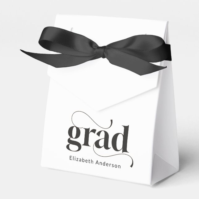  Modern GRAD Black Arch Photo Graduation Party Favour Box (Front Side)