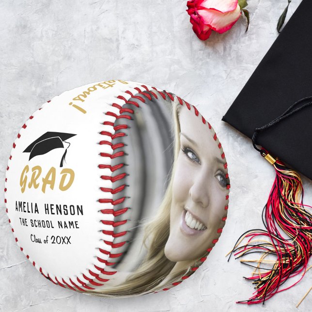 Modern Grad Congratulations Graduation Photo Baseball (Creator Uploaded)