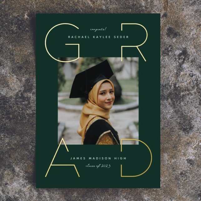 Modern Grad Foil Invitation (Creator Uploaded)