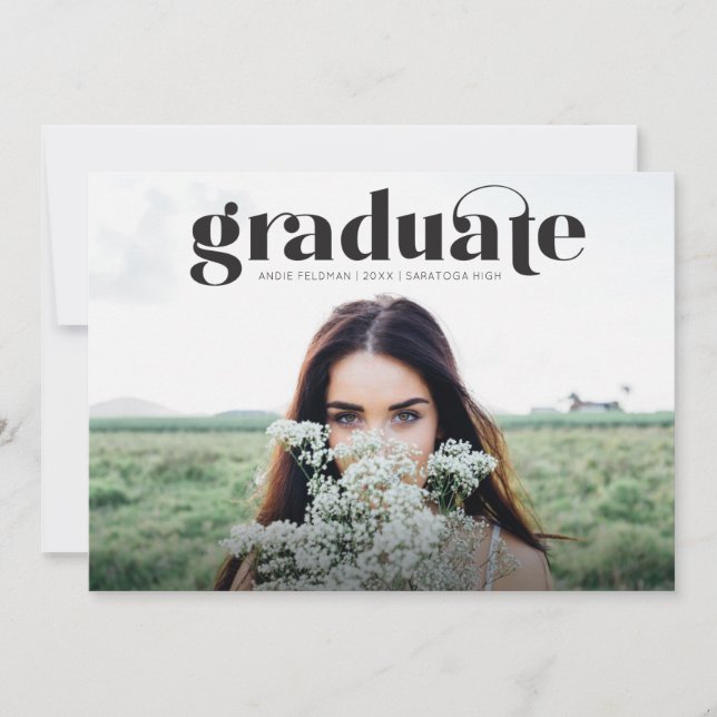 Modern Grad Full Photo Graduation Announcement (Front)