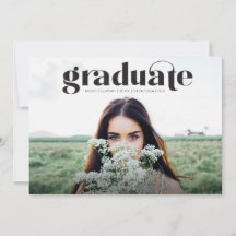 Modern Grad Full Photo Graduation Announcement