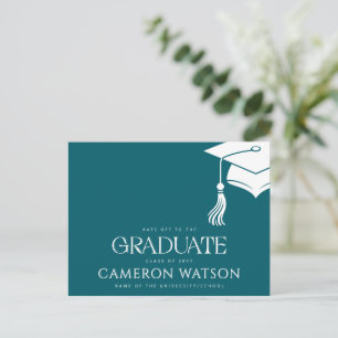 Modern Grad Hat Tassel Graduation Postcard