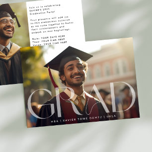 Modern GRAD MULTI Photo Graduation Party Announcement