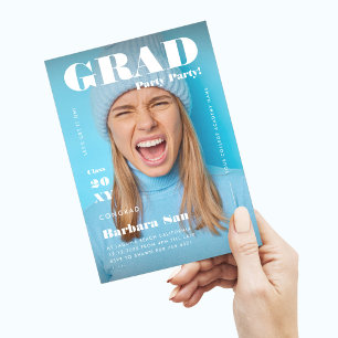 Modern Grad Party Magazine Graduate Graduation Invitation