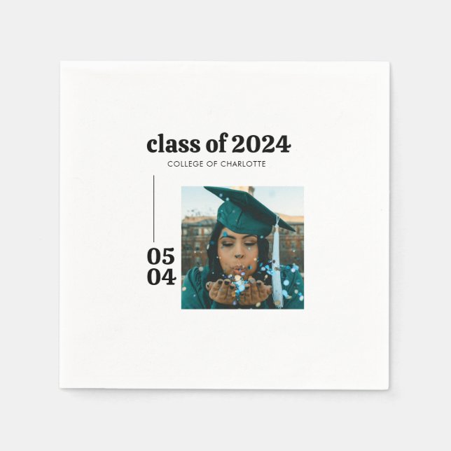 Modern Grad Party Napkin (Front)
