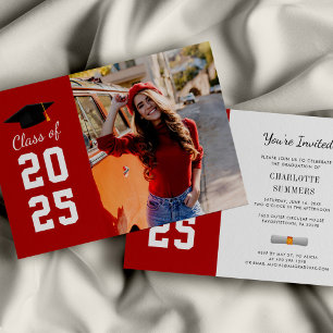 Modern Grad Photo Graduation 2025 Party Invitation