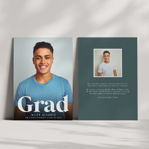 Modern Grad   Photo Graduation Announcement