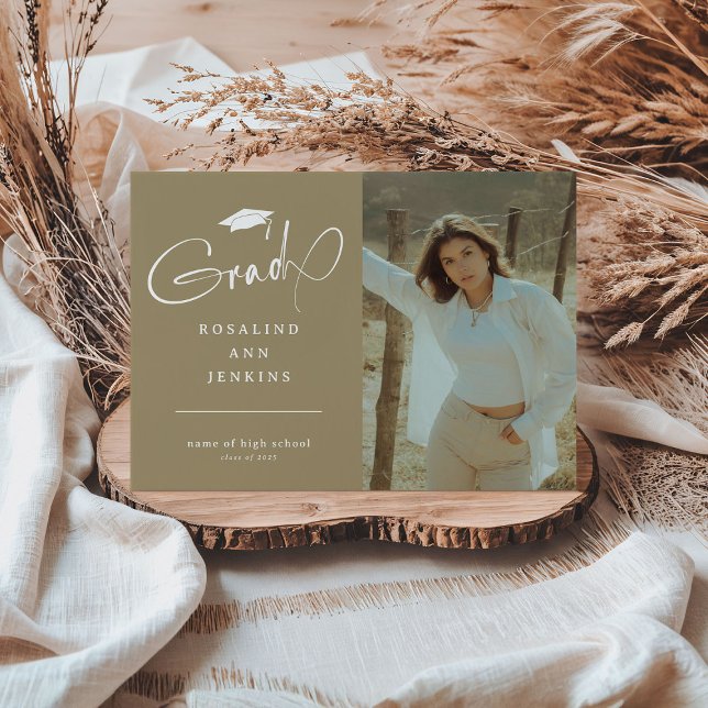 Modern Grad Photo Graduation  Announcement (Creator Uploaded)