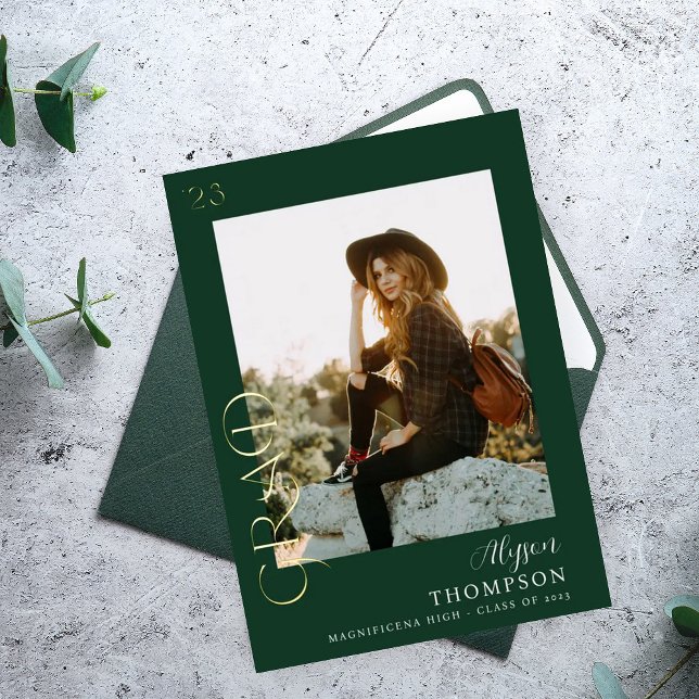 Modern GRAD Photo Graduation - Green Foil (Creator Uploaded)