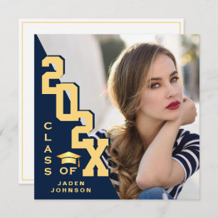 Modern Grad PHOTO Graduation Party Invitation