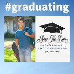 Modern Grad Photo Graduation  Save The Date<br><div class="desc">Create a stunning graduation save the date photo card for the Class of 2023 with a stylish, modern design – perfect for sharing with friends and family! Incorporate your favourite senior class portrait photo. Includes a modern design with a symbolic graduation cap, script typography, name, event and date. Buy a...</div>