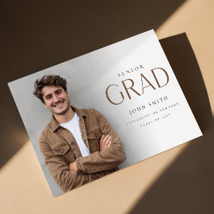 Modern Grad Photo Master Graduation Announcement Postcard