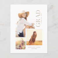 Modern Grad Type 3 Photo Collage Gold