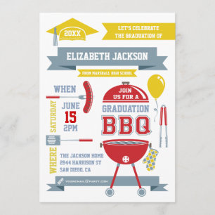 Modern Gradation BBQ Invitation