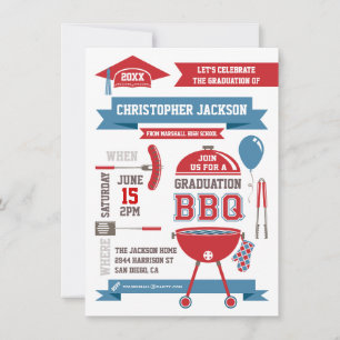Modern Gradation BBQ Invitation