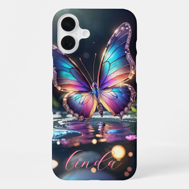 Modern Gradient Butterfly Monogrammed Case- Mate i iPhone Case (Back)