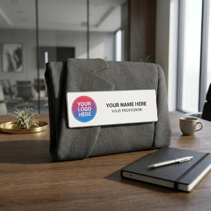 Modern Gradient Circle Logo White Business Name Tag