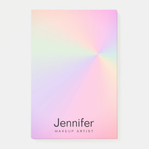 Modern gradient colorful holographic makeup artist post-it notes