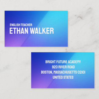 Modern Gradient English Teacher Professional Business Card