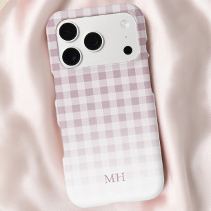 Modern Gradient Minimal Gingham Chic Monogram
