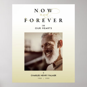 Modern Gradient Minimalist Photo Funeral Service Poster