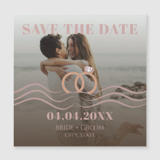 Modern Gradient Photo Save the Date Magnet Card