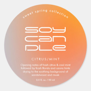 Modern Gradient Product Candle Label