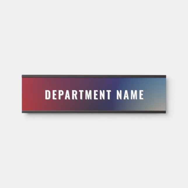 Modern Gradient Simple Department Name Door Sign (Front)