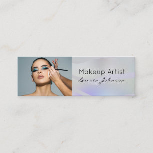 Modern Gradient Wave Makeup Mini Business Card