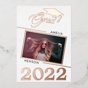 Modern Graduate 2 Photo Graduation Rose Gold