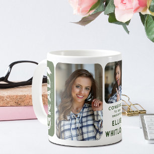 Modern Graduate 3 Photo Graduation Keepake Gift Coffee Mug