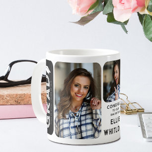 Modern Graduate 3 Photo Graduation Keepsake Gift Coffee Mug