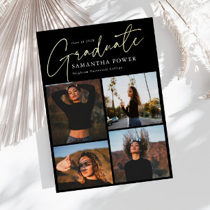 Modern Graduate 4 Photos Graduation Announcememts