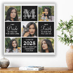 Modern Graduate 5 Photo Collage Graduation Faux Canvas Print<br><div class="desc">Celebrate your graduate with these modern and elegant photo collage graduation canvas prints. Customise with 5 of your favourite senior or college photos, and personalise with monogram initial, name, graduating year, high school or college initials. Inspirational quote: "Take Pride in how far you have come, Have Faith in how far...</div>