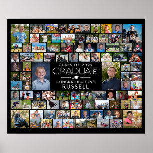 Modern Graduate 94 Photo Collage Display Poster