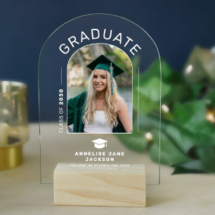 Modern graduate arch photo graduation announcement