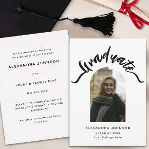 Modern Graduate Arch Photo Graduation Announcement