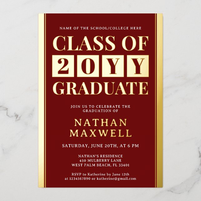 Modern Graduate Bold School and College Graduation (Front)