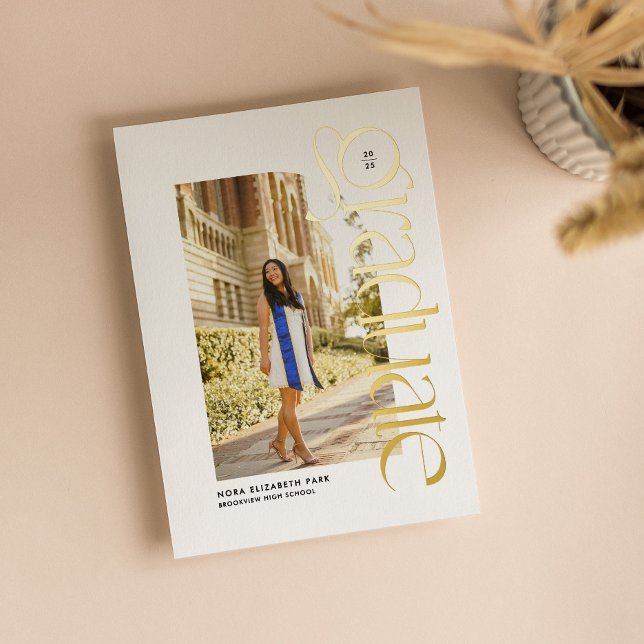 Modern graduate bold two photo graduation (Creator Uploaded)