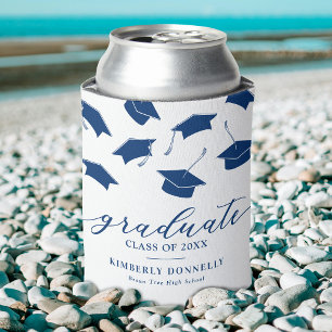 Modern Graduate Cap Graduation Party Can Cooler