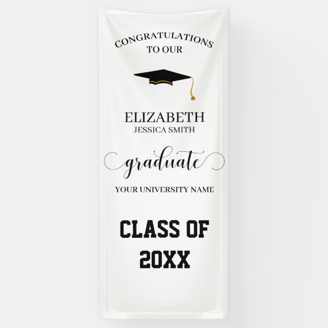 Modern Graduate Class of 20XX Graduation Door Banner (Vertical)