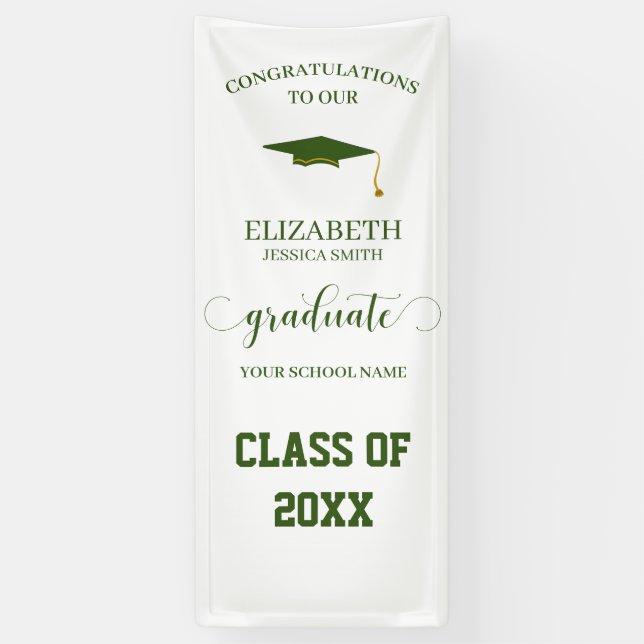 Modern Graduate Class of 20XX Graduation Door Banner (Vertical)