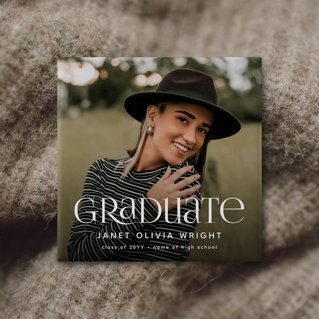 Modern Graduate Custom Photo Graduation 15 Cm Square Badge (Creator Uploaded)