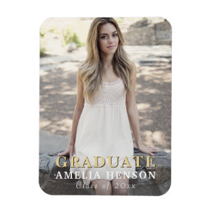 Modern Graduate Full Photo Graduation Magnet