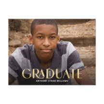 Modern Graduate Gold Overlay Photo Graduation