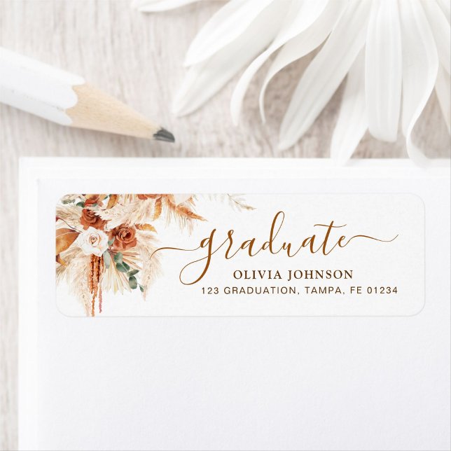 Modern Graduate Graduation Return Address Label (Creator Uploaded)