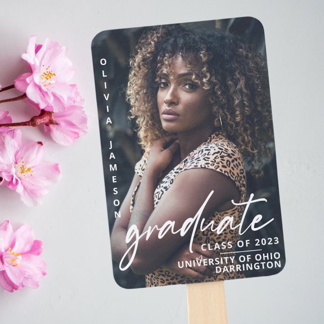 Modern Graduate Handwritten Script | Photo Hand Fan (Creator Uploaded)